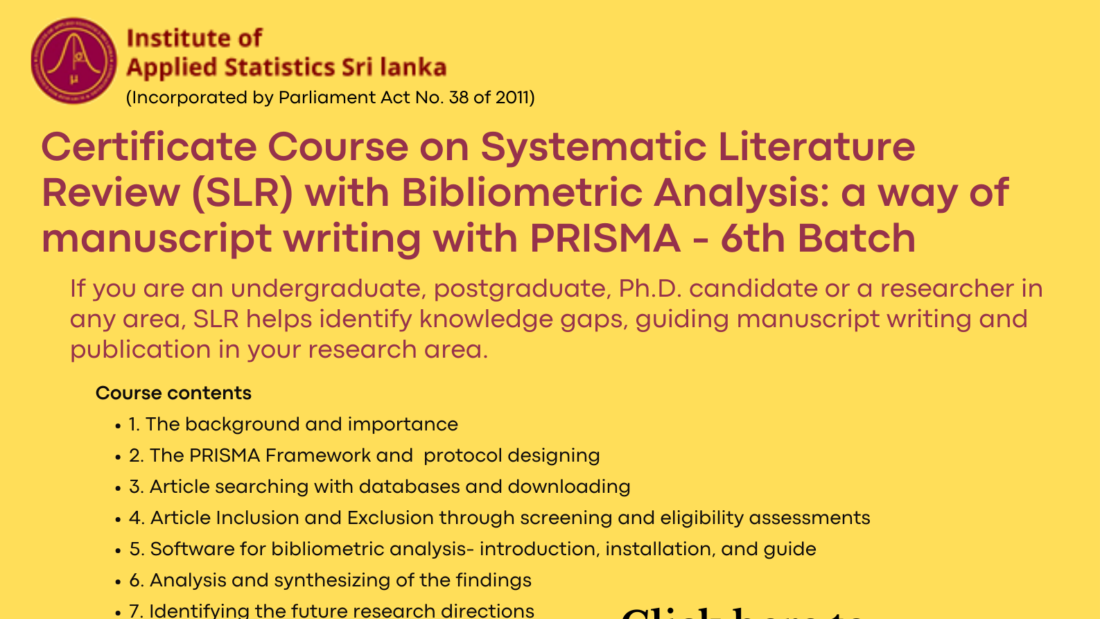 Certificate Course On Systematic Literature Review (SLR) With ...